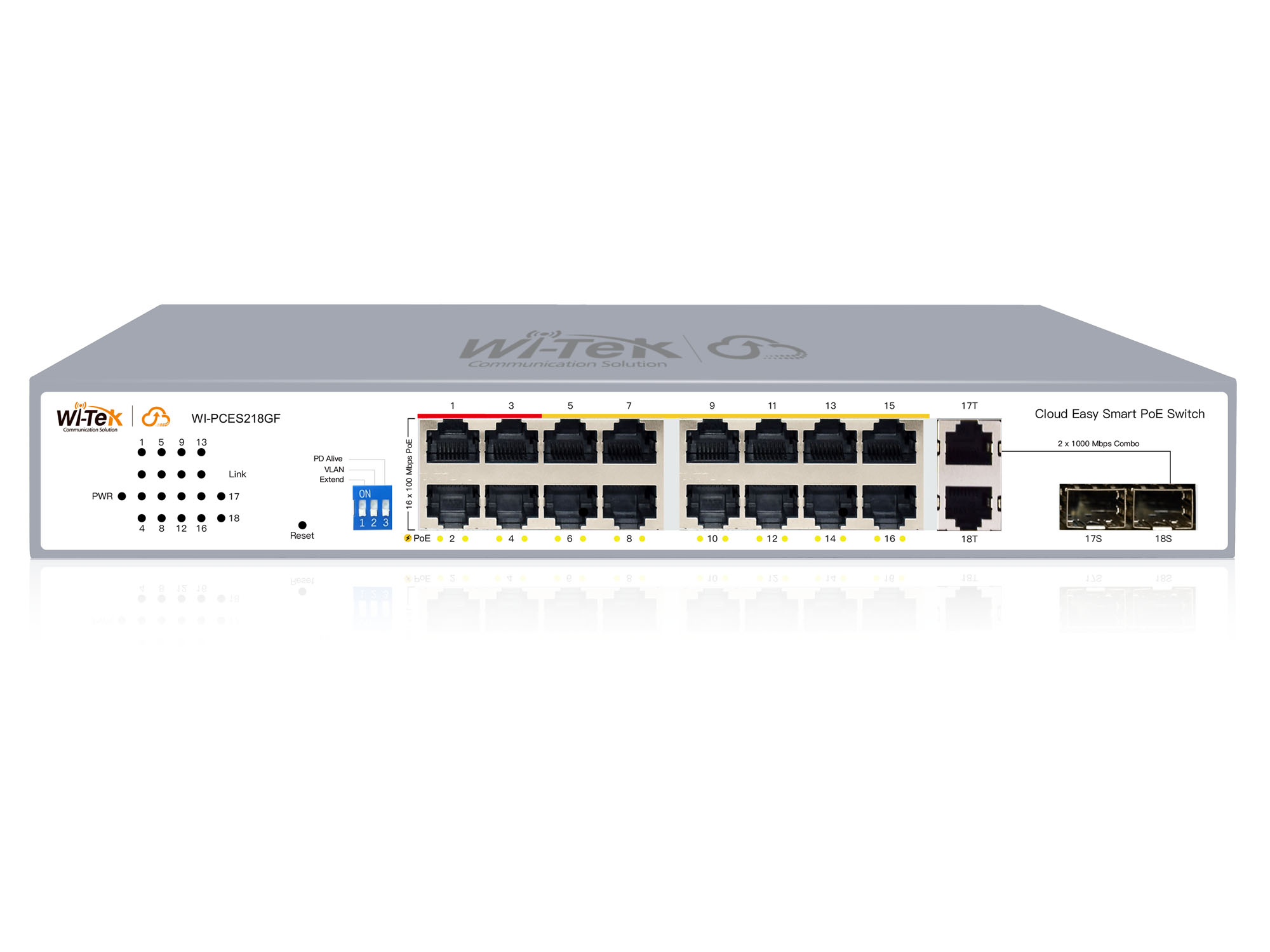 Настраиваемый коммутаторWi-Tek WI-PCES218GF